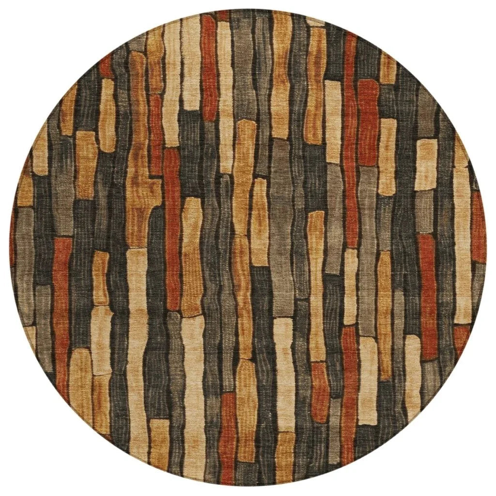 LOOMLAN Rugs Arganza Brown Washable Indoor-Outdoor Rug