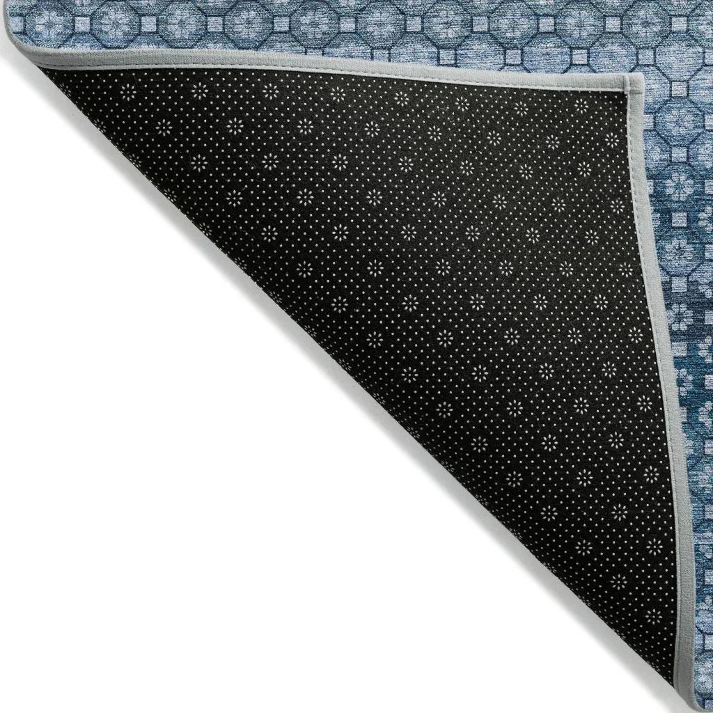 LOOMLAN Rugs Ariaelle Blue Washable Indoor-Outdoor Rug