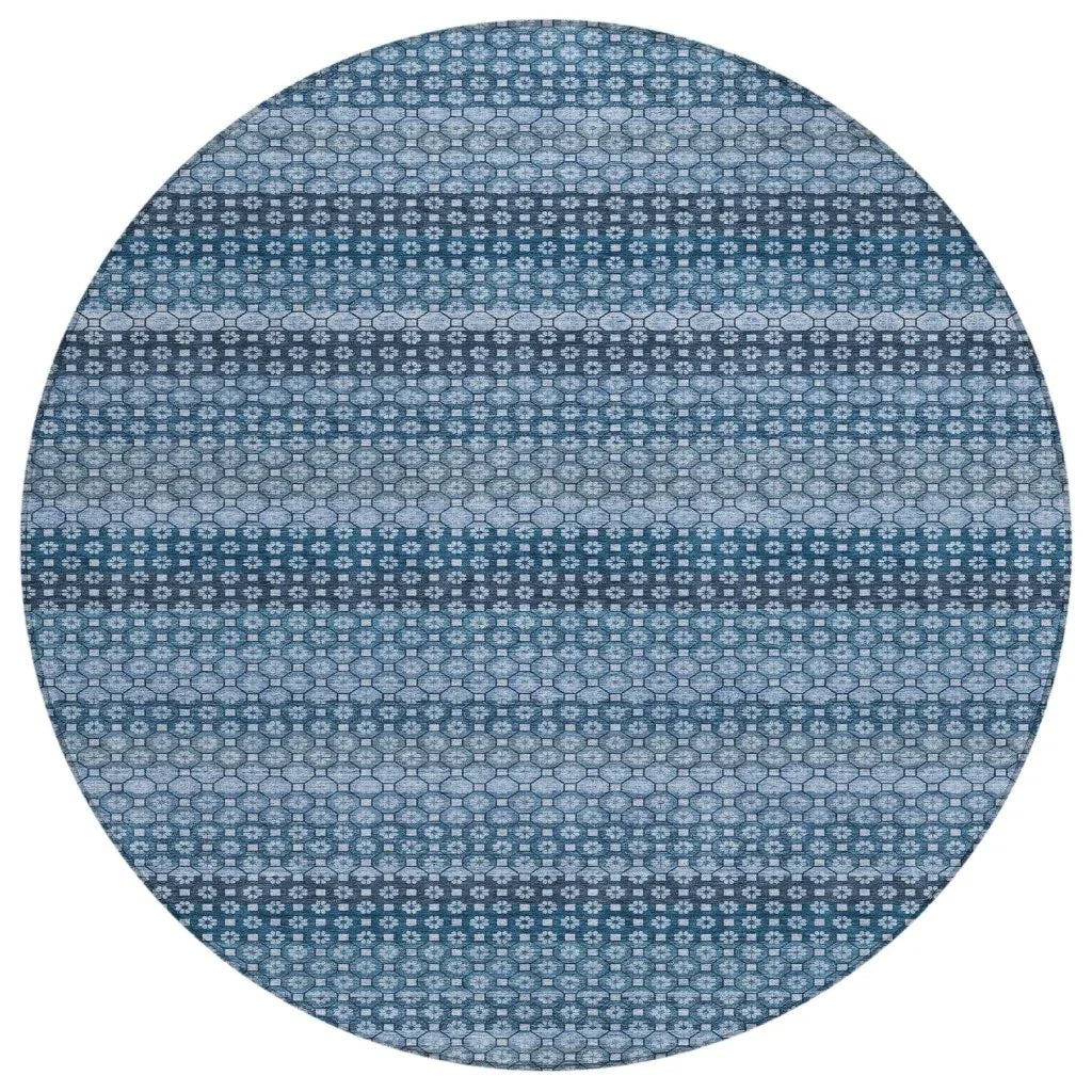 LOOMLAN Rugs Ariaelle Blue Washable Indoor-Outdoor Rug