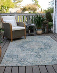 LOOMLAN Rugs Arienne Blue Washable Indoor-Outdoor Rug