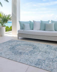 LOOMLAN Rugs Arienne Blue Washable Indoor-Outdoor Rug