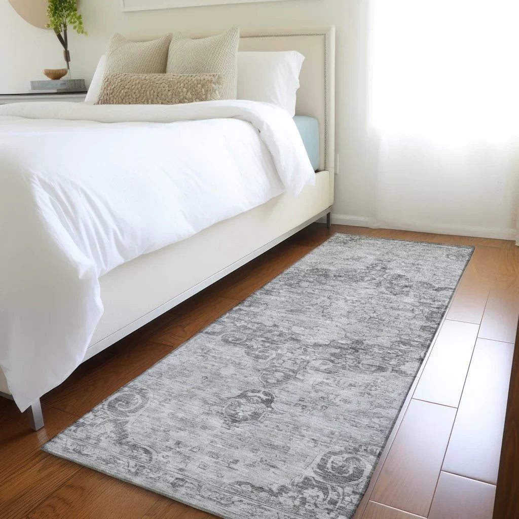 LOOMLAN Rugs Arienne Gray Washable Indoor-Outdoor Rug