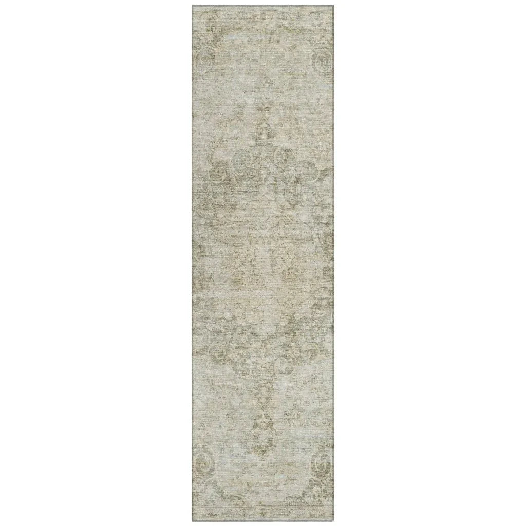 LOOMLAN Rugs Arienne Green Washable Indoor-Outdoor Rug