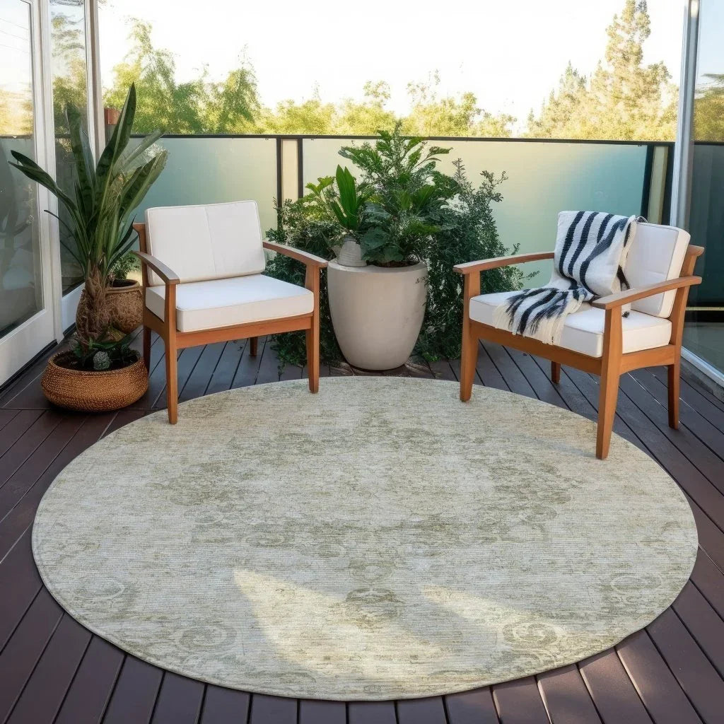 LOOMLAN Rugs Arienne Green Washable Indoor-Outdoor Rug