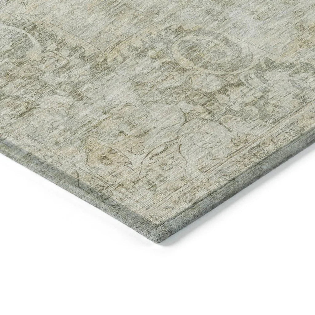 LOOMLAN Rugs Arienne Green Washable Indoor-Outdoor Rug