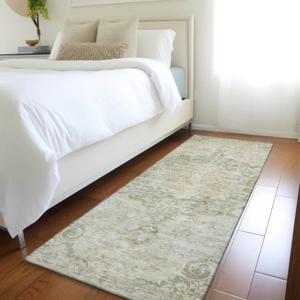 LOOMLAN Rugs Arienne Green Washable Indoor-Outdoor Rug