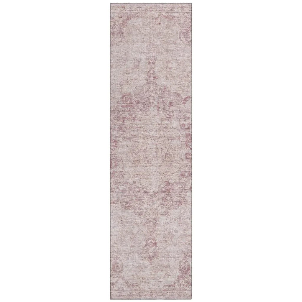 LOOMLAN Rugs Arienne Pink Washable Indoor-Outdoor Rug