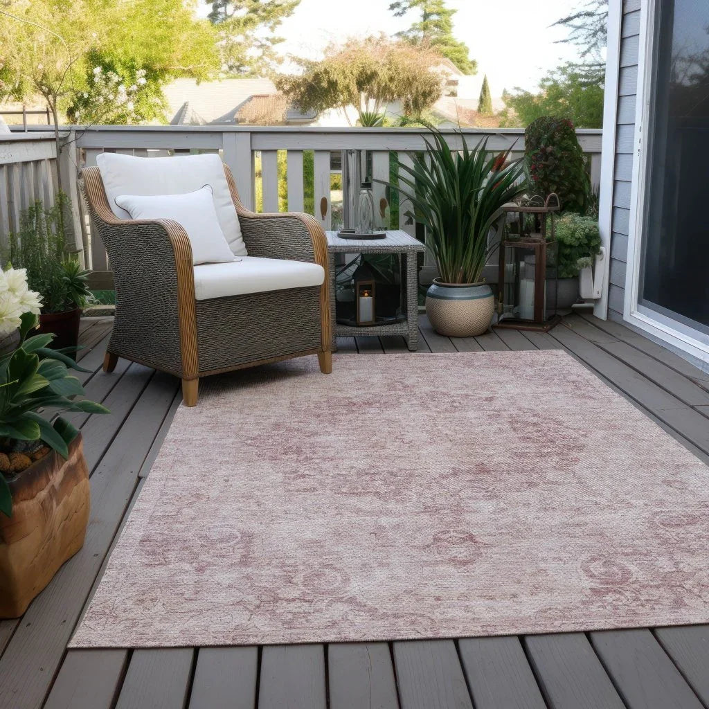 LOOMLAN Rugs Arienne Pink Washable Indoor-Outdoor Rug