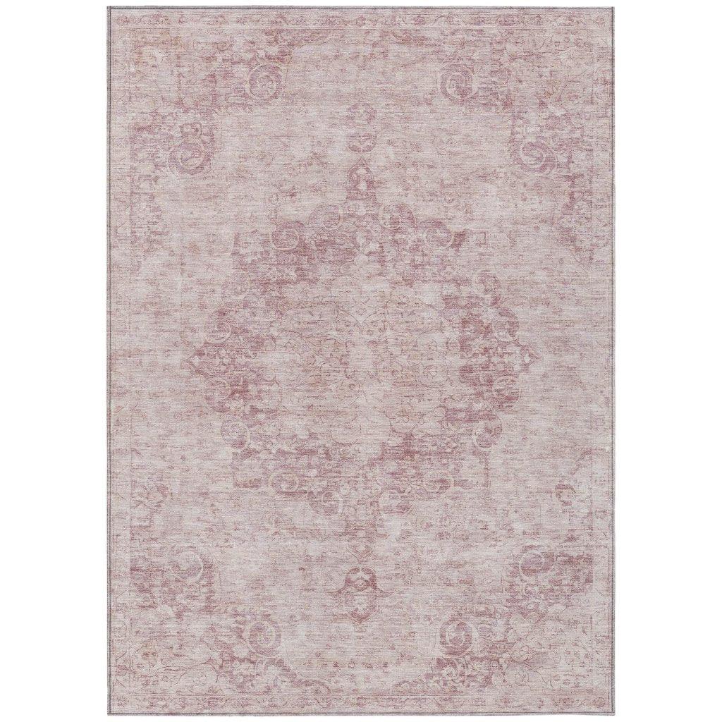 LOOMLAN Rugs Arienne Pink Washable Indoor-Outdoor Rug