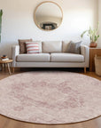 LOOMLAN Rugs Arienne Pink Washable Indoor-Outdoor Rug