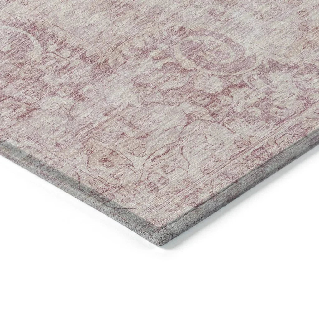LOOMLAN Rugs Arienne Pink Washable Indoor-Outdoor Rug