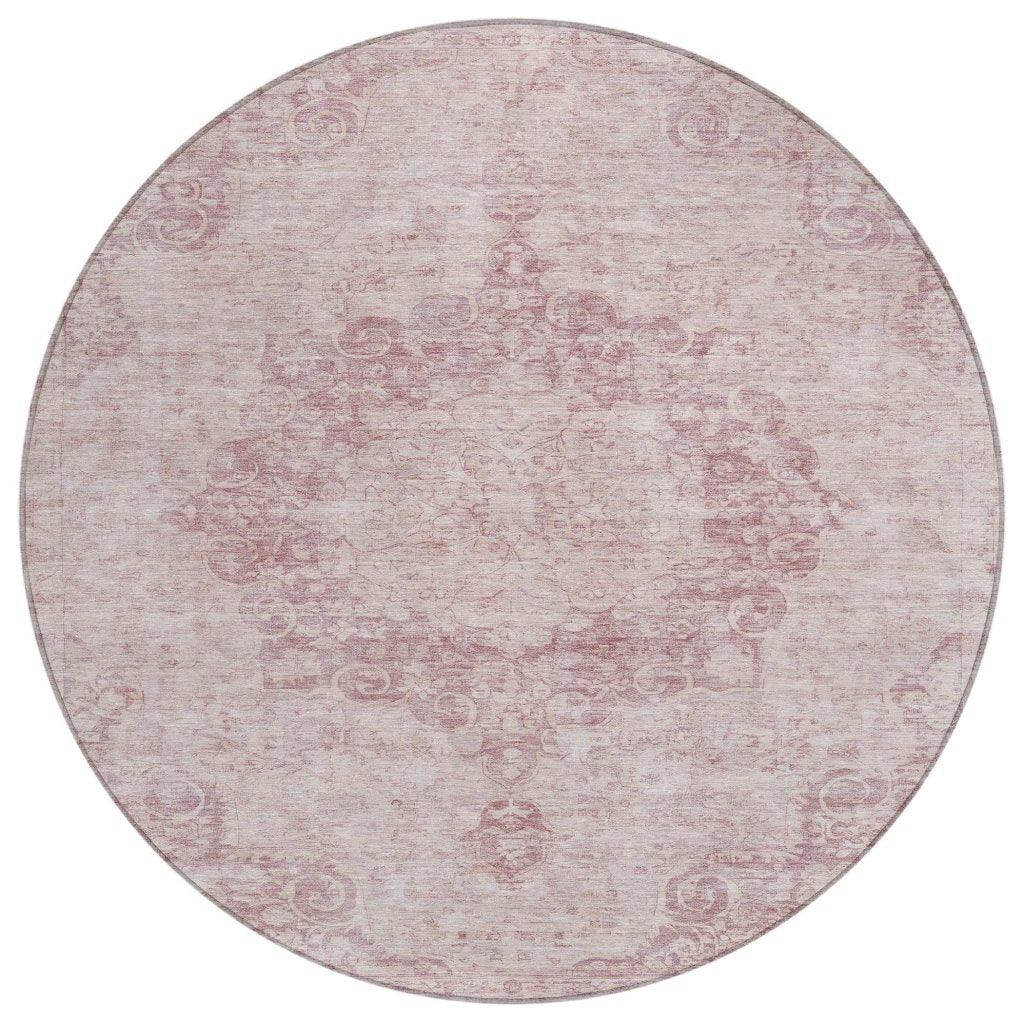 LOOMLAN Rugs Arienne Pink Washable Indoor-Outdoor Rug
