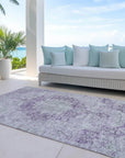 LOOMLAN Rugs Arienne Purple Washable Indoor-Outdoor Rug