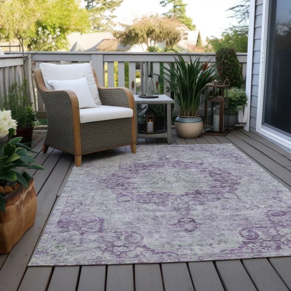 LOOMLAN Rugs Arienne Purple Washable Indoor-Outdoor Rug
