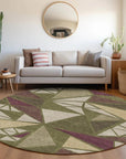 LOOMLAN Rugs Aristea Green Washable Indoor-Outdoor Rug