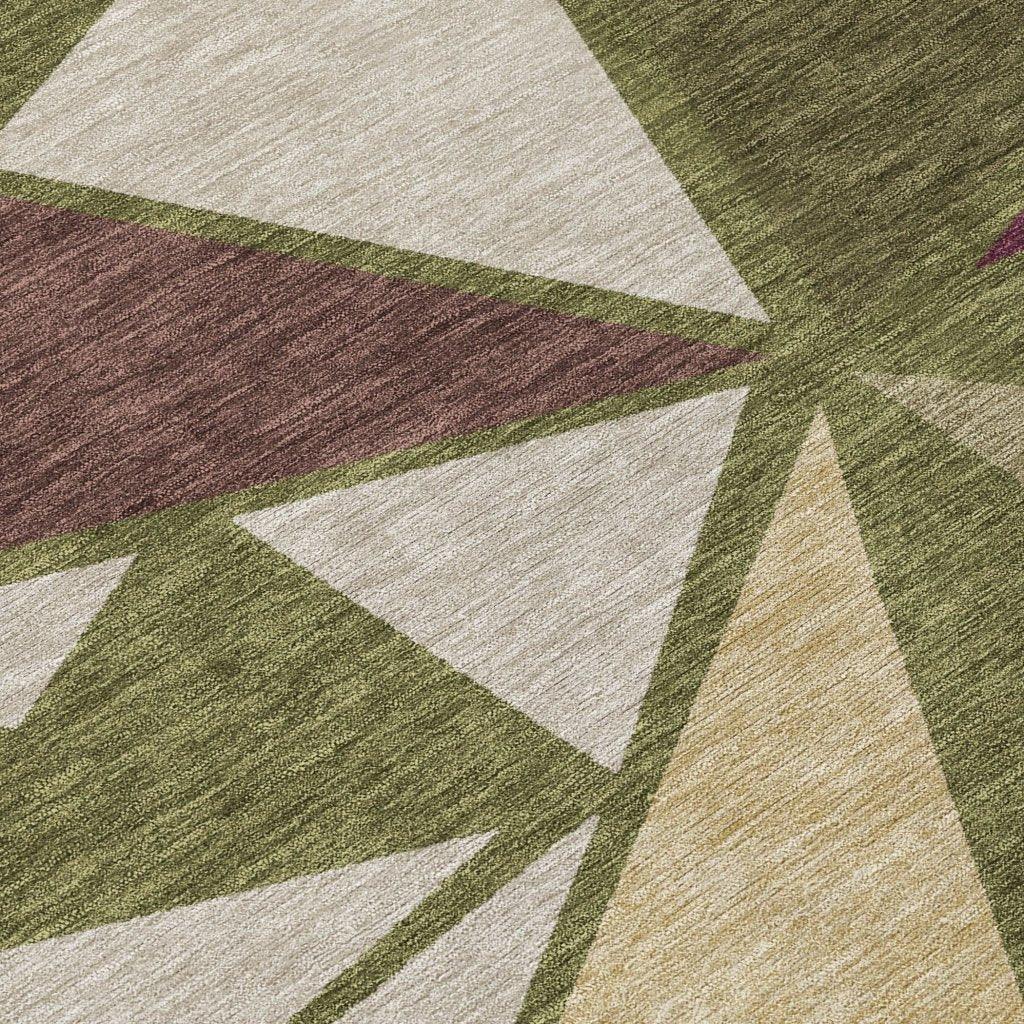 LOOMLAN Rugs Aristea Green Washable Indoor-Outdoor Rug