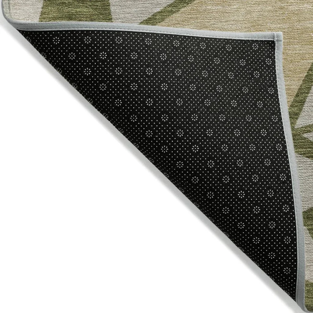LOOMLAN Rugs Aristea Green Washable Indoor-Outdoor Rug