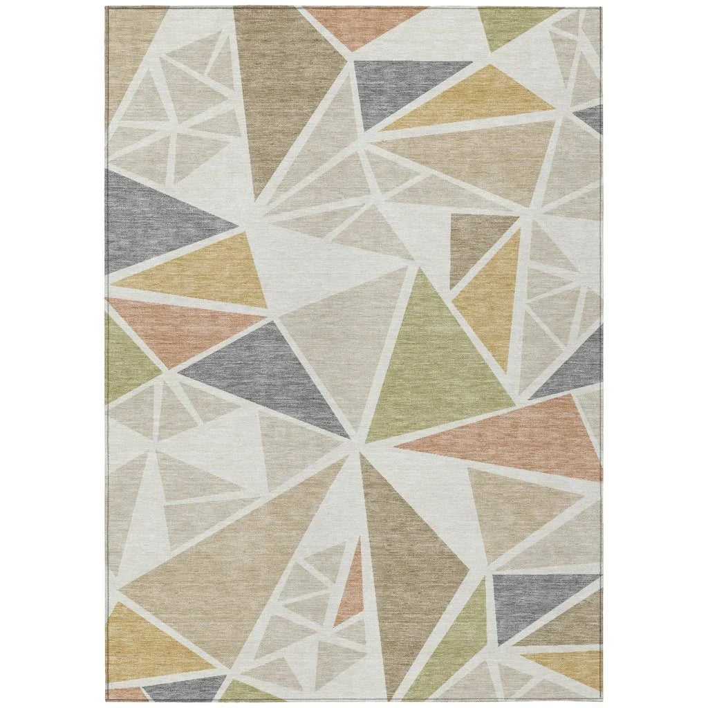 LOOMLAN Rugs Aristea Ivory Washable Indoor-Outdoor Rug