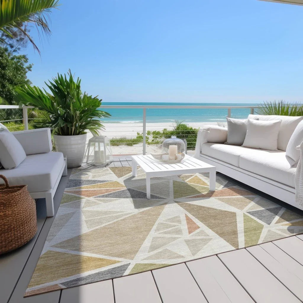 LOOMLAN Rugs Aristea Ivory Washable Indoor-Outdoor Rug