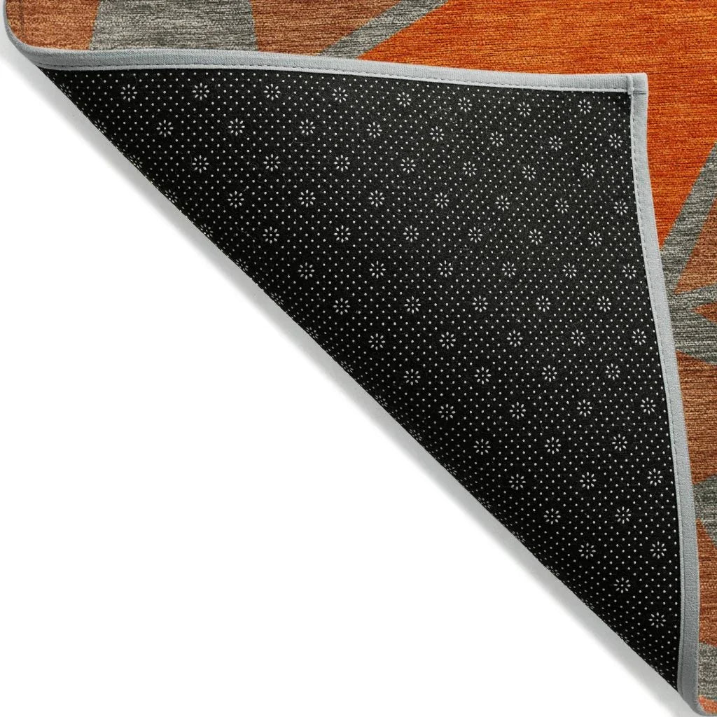 LOOMLAN Rugs Aristea Orange Washable Indoor-Outdoor Rug