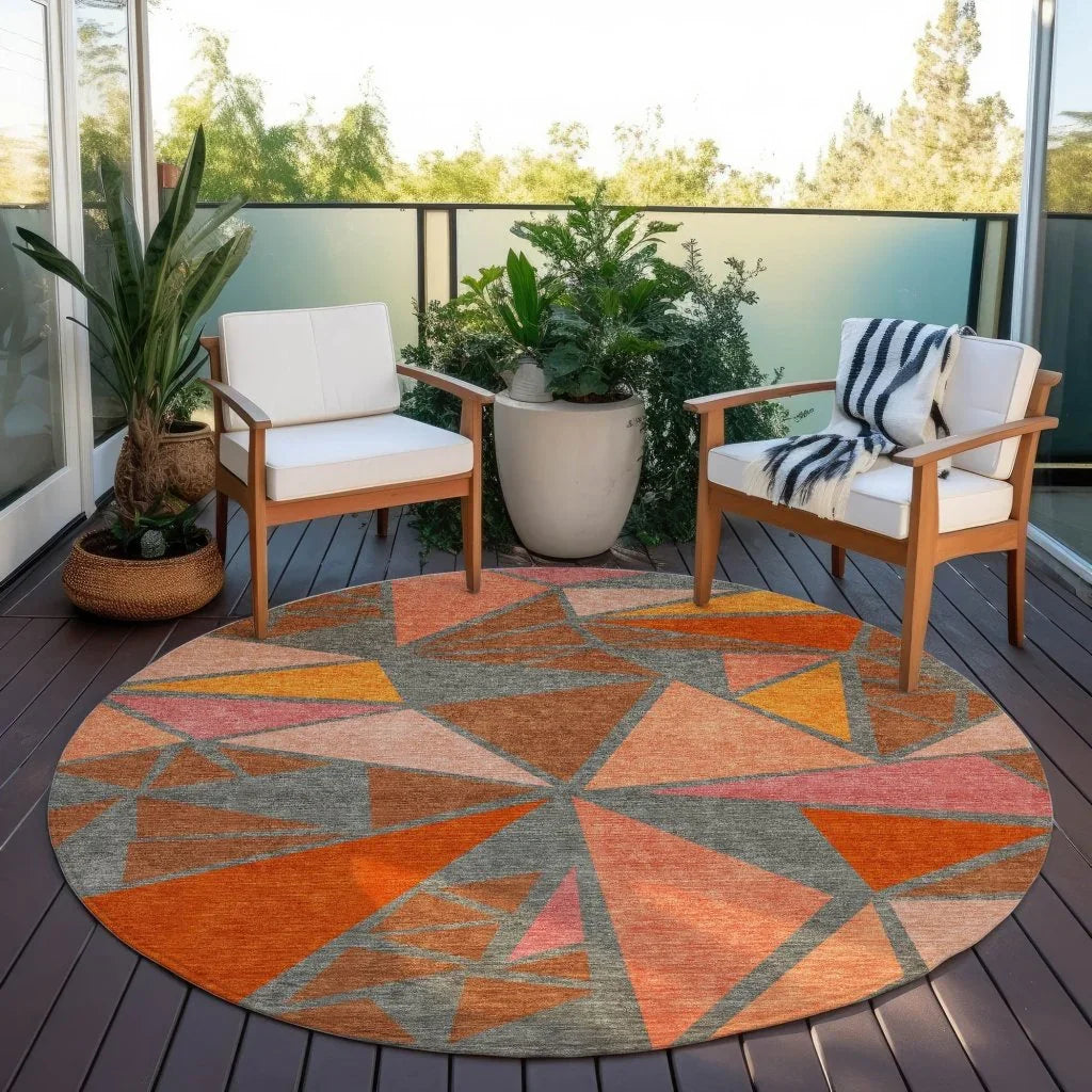 LOOMLAN Rugs Aristea Orange Washable Indoor-Outdoor Rug