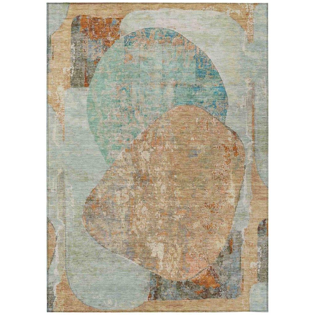 LOOMLAN Rugs Armalise Teal Washable Indoor-Outdoor Rug