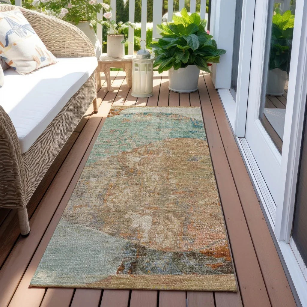 LOOMLAN Rugs Armalise Teal Washable Indoor-Outdoor Rug