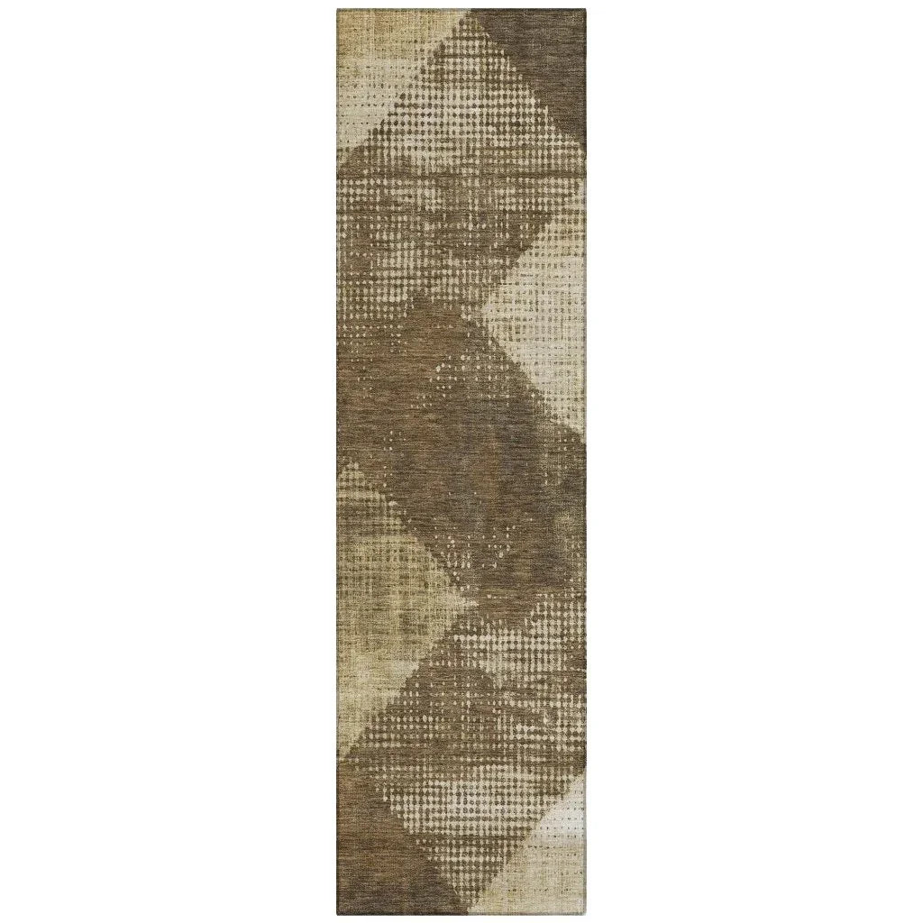 LOOMLAN Rugs Arvaya Brown Washable Indoor-Outdoor Rug