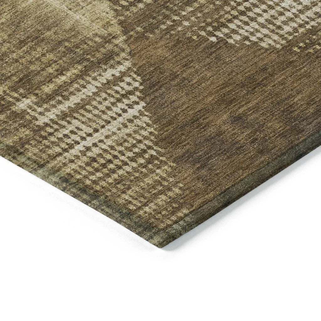 LOOMLAN Rugs Arvaya Brown Washable Indoor-Outdoor Rug