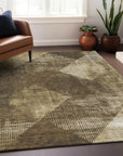 LOOMLAN Rugs Arvaya Brown Washable Indoor-Outdoor Rug
