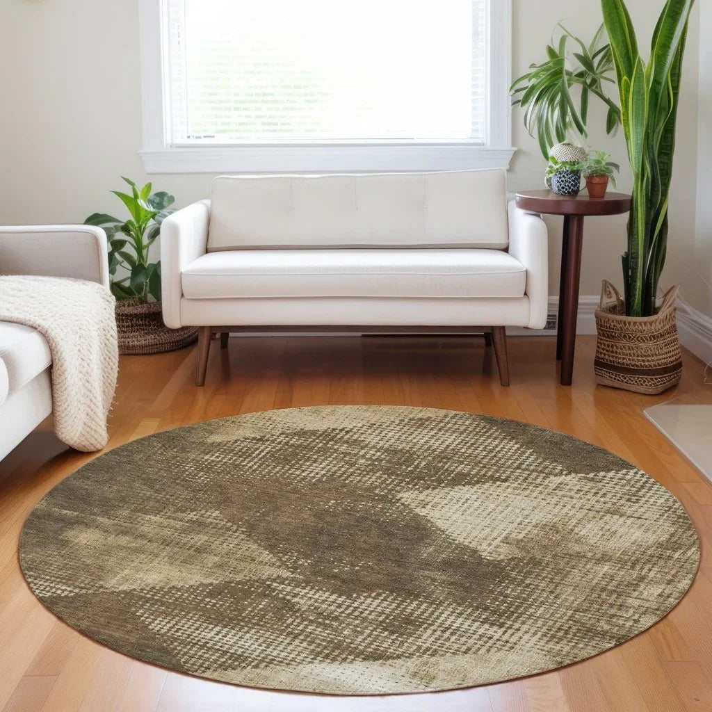 LOOMLAN Rugs Arvaya Brown Washable Indoor-Outdoor Rug