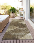 LOOMLAN Rugs Arvaya Brown Washable Indoor-Outdoor Rug