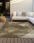LOOMLAN Rugs Arvaya Brown Washable Indoor-Outdoor Rug