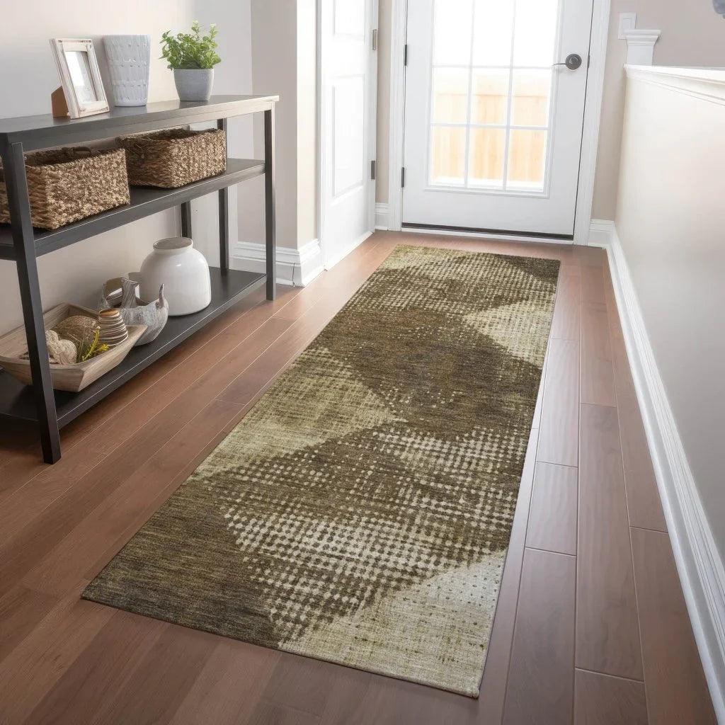 LOOMLAN Rugs Arvaya Brown Washable Indoor-Outdoor Rug