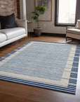 LOOMLAN Rugs Asymira Blue Washable Indoor-Outdoor Rug