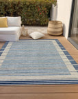 LOOMLAN Rugs Asymira Blue Washable Indoor-Outdoor Rug