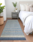 LOOMLAN Rugs Asymira Blue Washable Indoor-Outdoor Rug