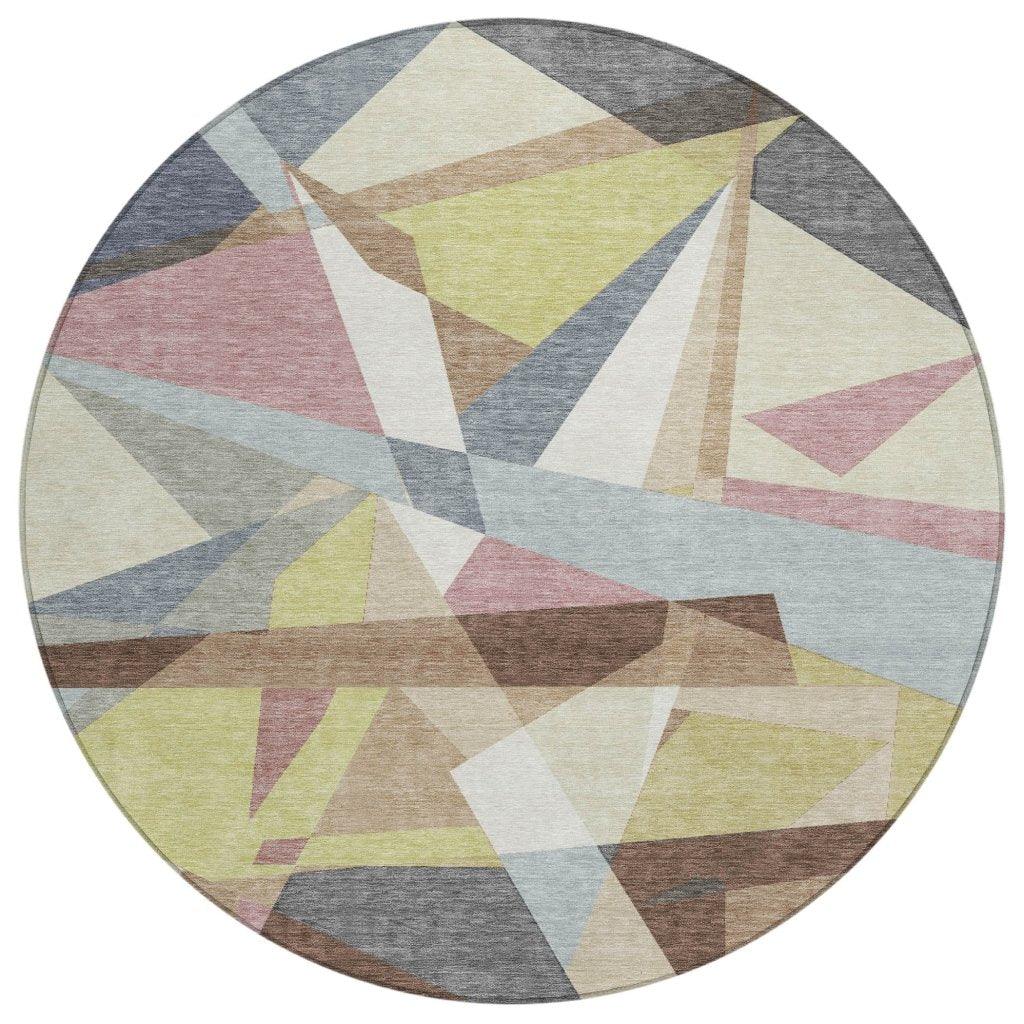 LOOMLAN Rugs Asymma Brown Washable Indoor-Outdoor Rug