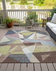 LOOMLAN Rugs Asymma Brown Washable Indoor-Outdoor Rug