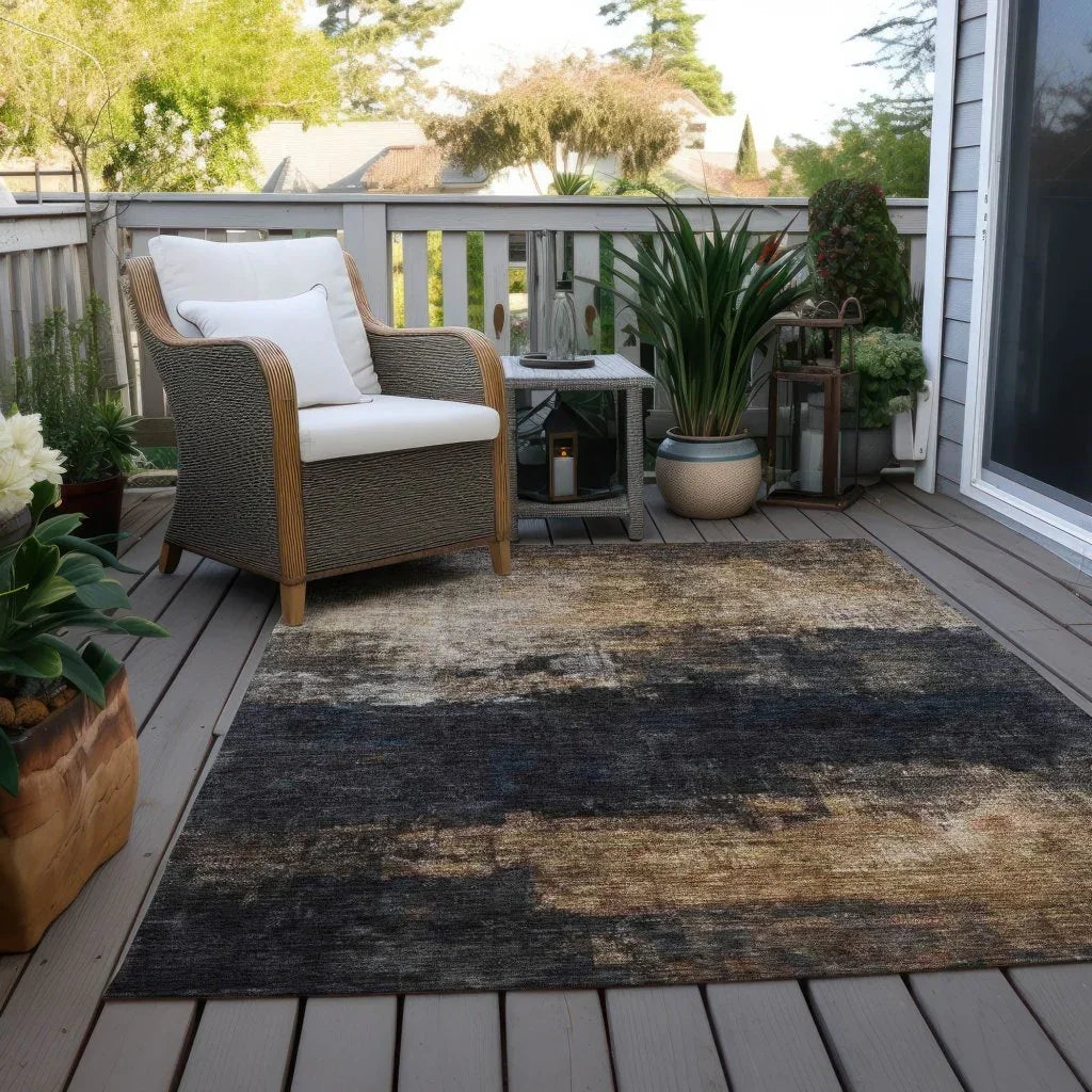 LOOMLAN Rugs Atalika Gray Washable Indoor-Outdoor Rug