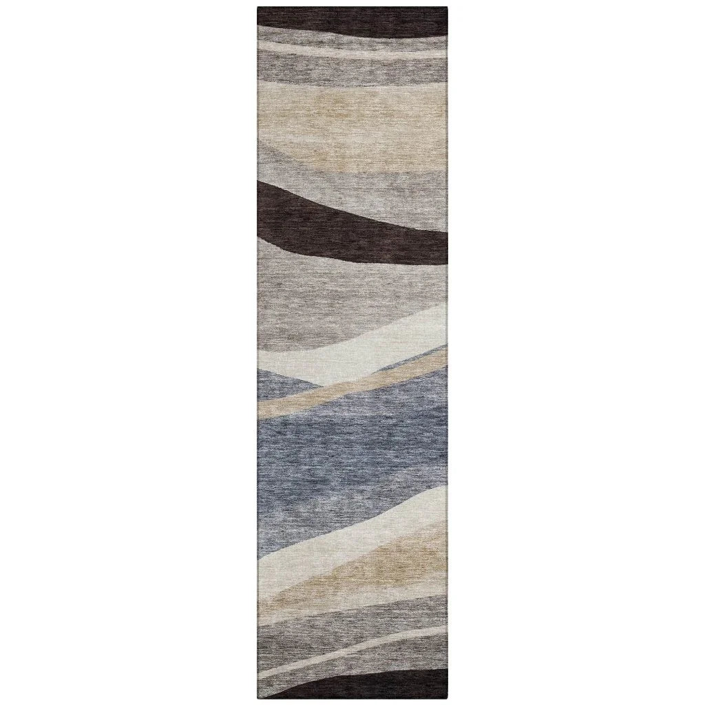 LOOMLAN Rugs Athena Blue Washable Indoor-Outdoor Rug