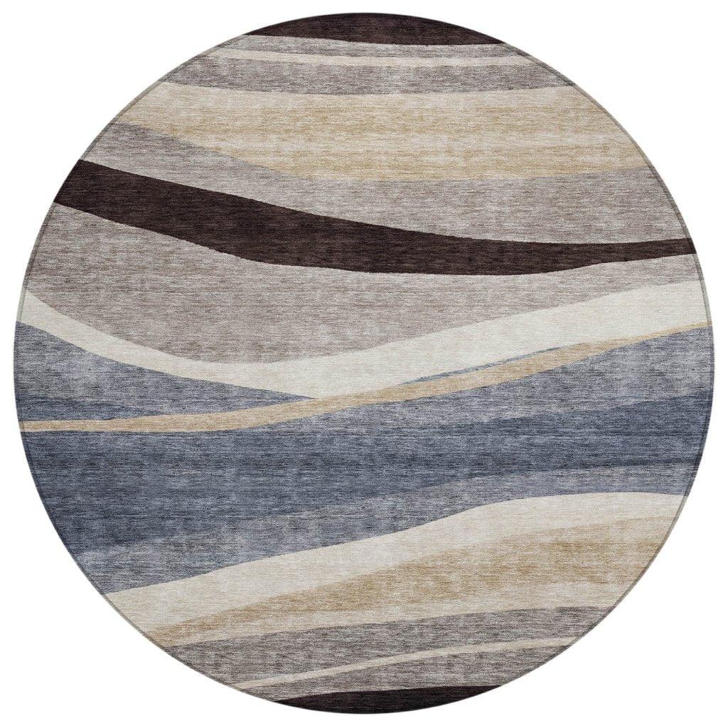 LOOMLAN Rugs Athena Blue Washable Indoor-Outdoor Rug