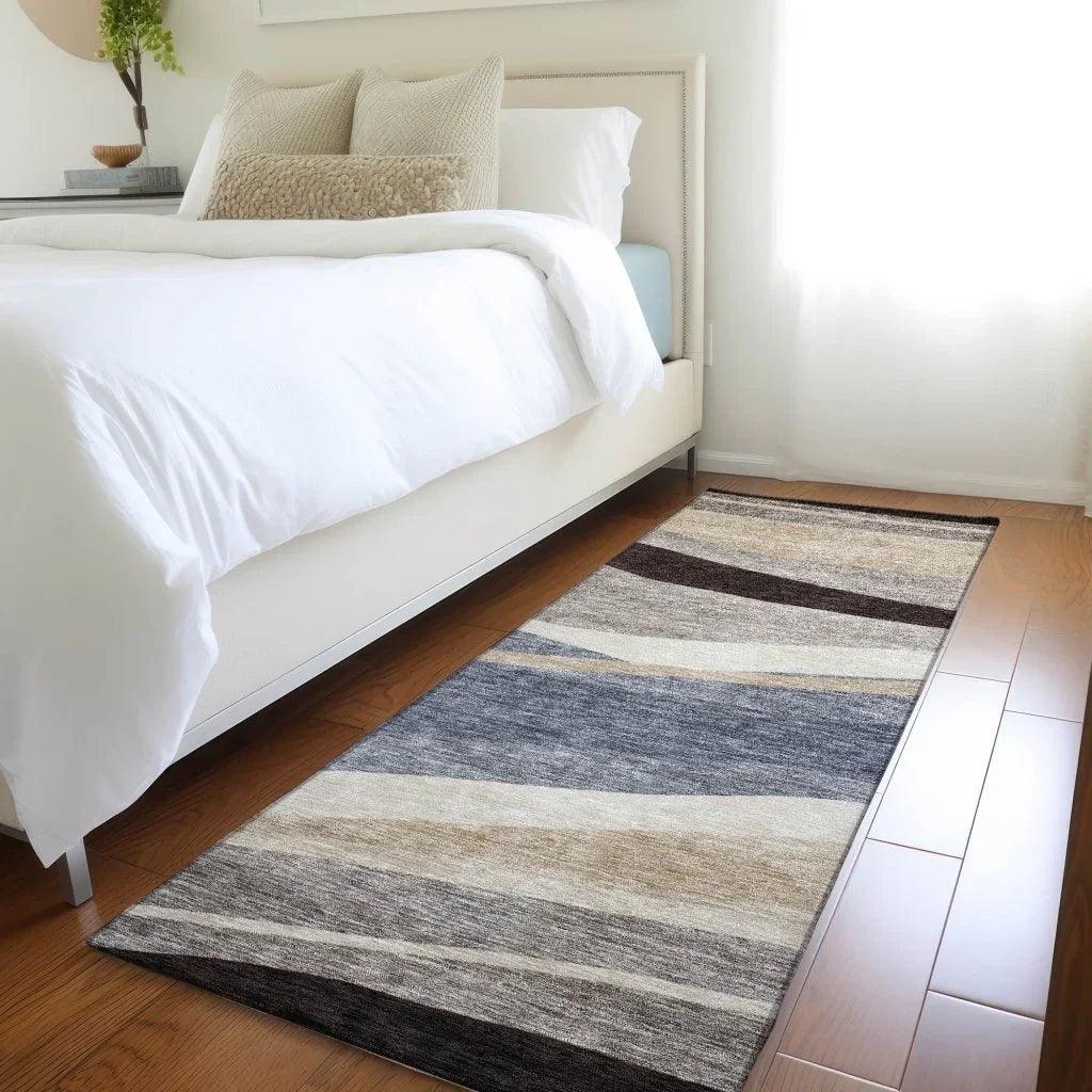 LOOMLAN Rugs Athena Blue Washable Indoor-Outdoor Rug