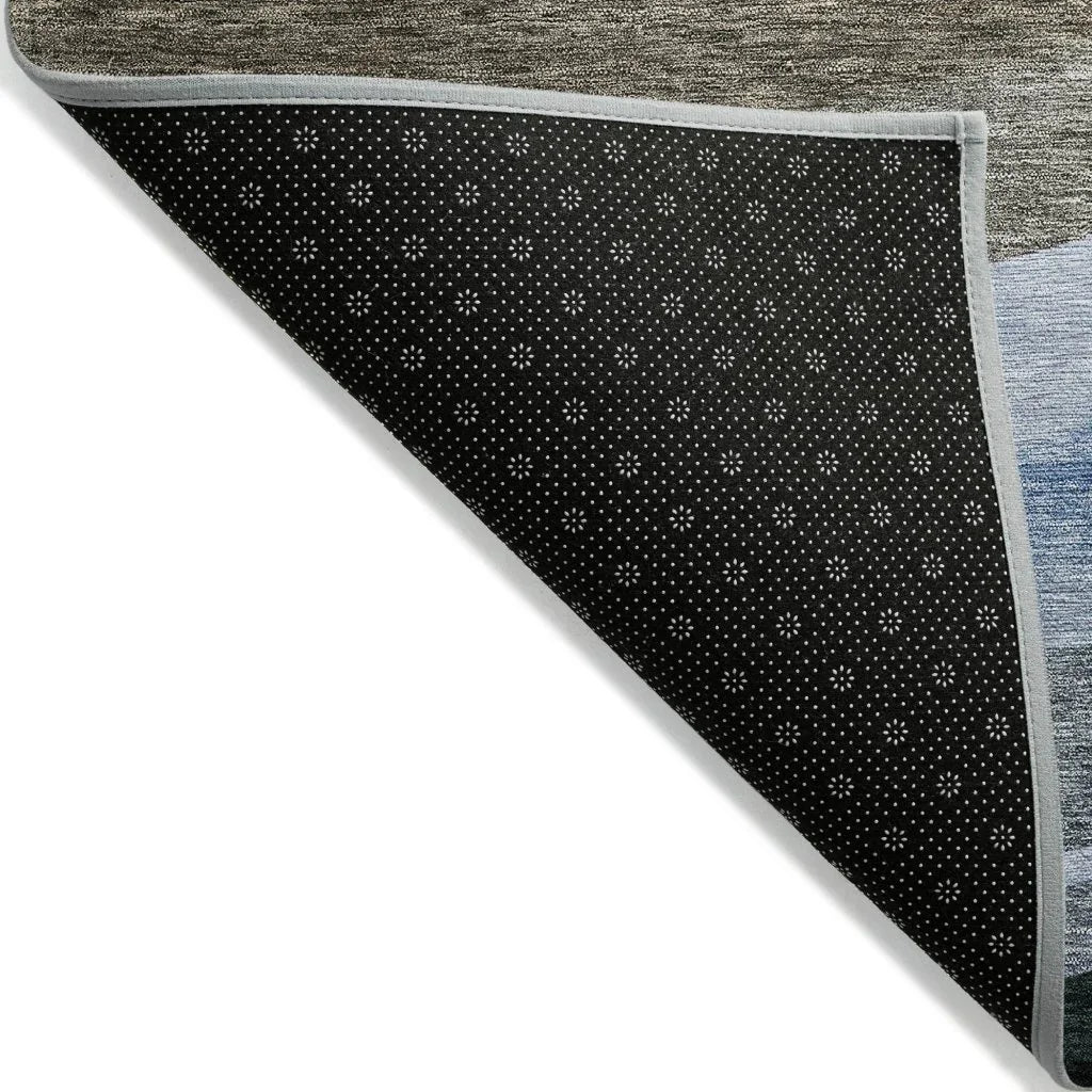 LOOMLAN Rugs Athena Brown Washable Indoor-Outdoor Rug