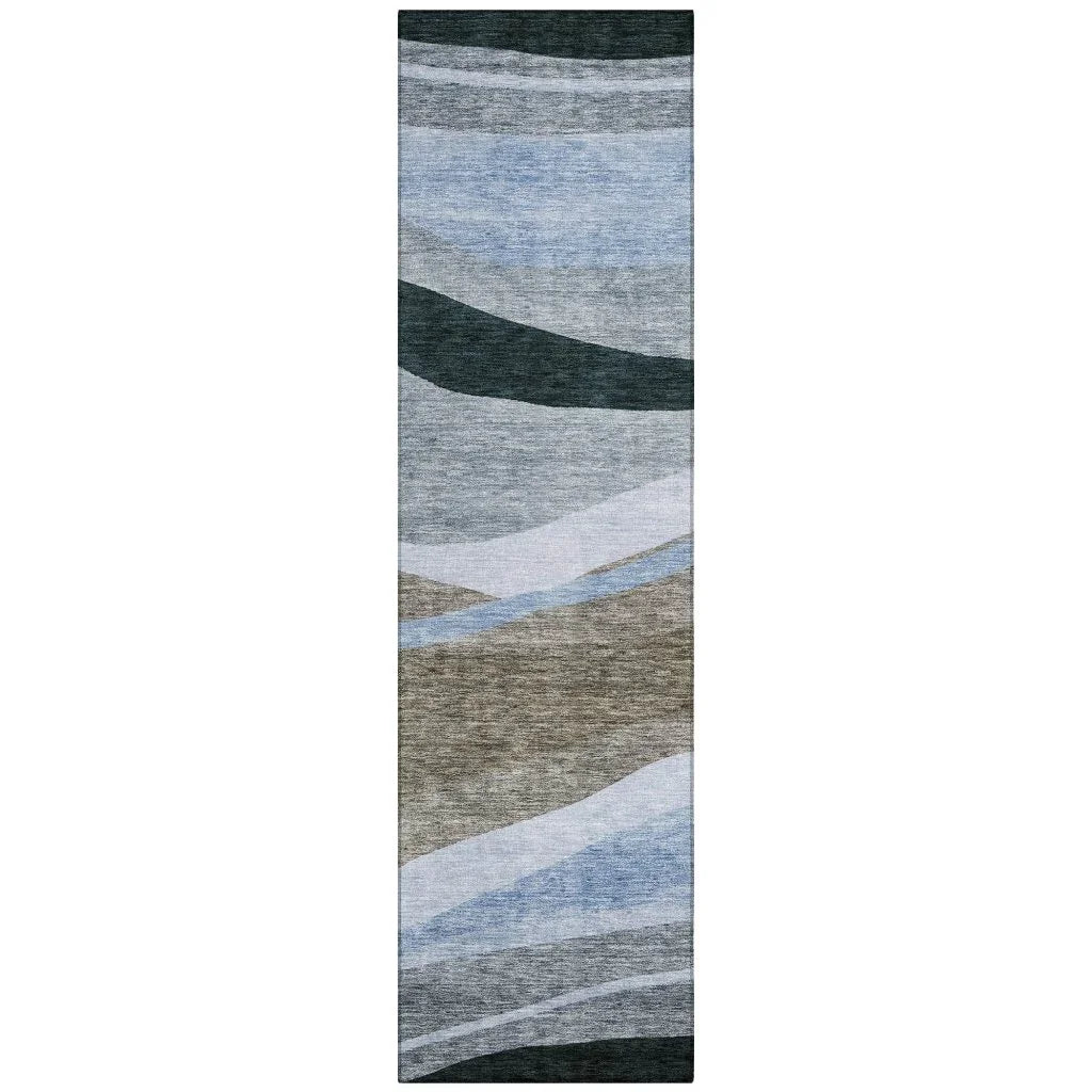 LOOMLAN Rugs Athena Brown Washable Indoor-Outdoor Rug