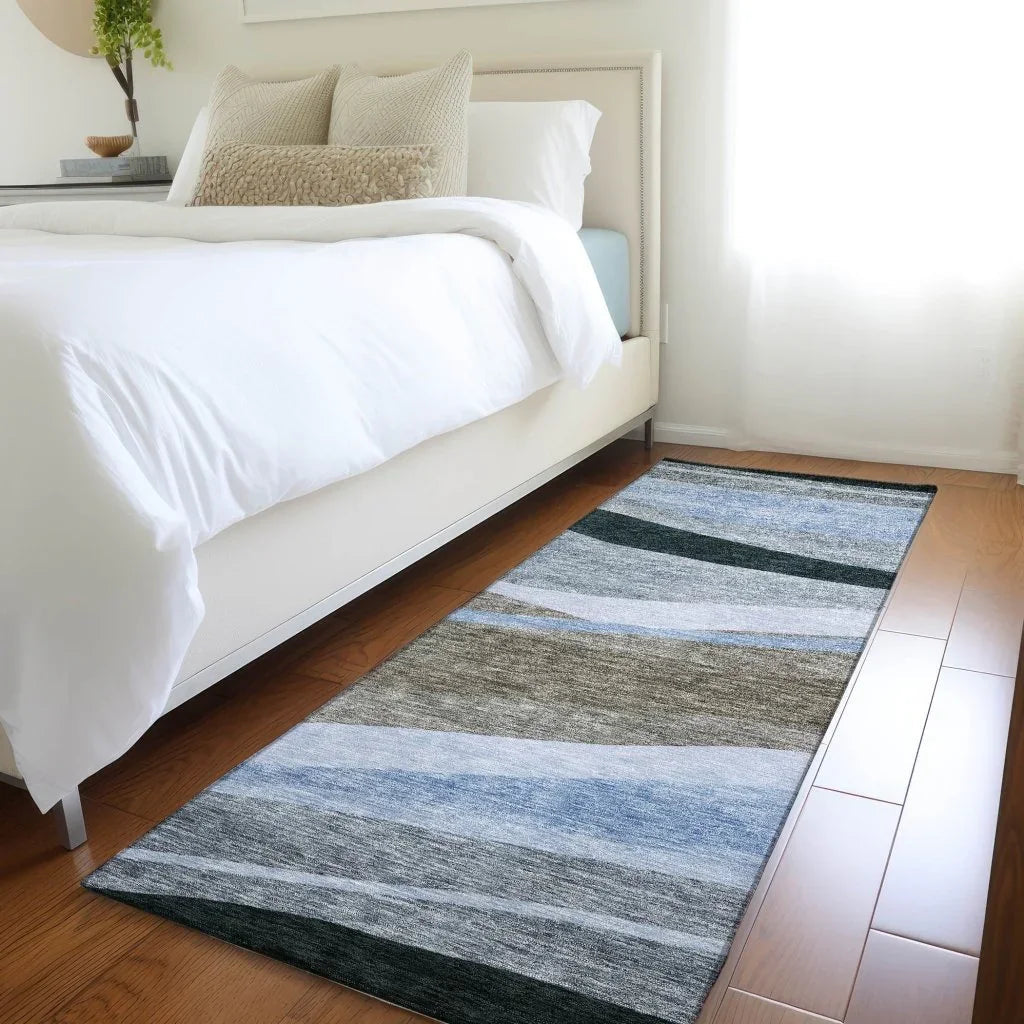 LOOMLAN Rugs Athena Brown Washable Indoor-Outdoor Rug