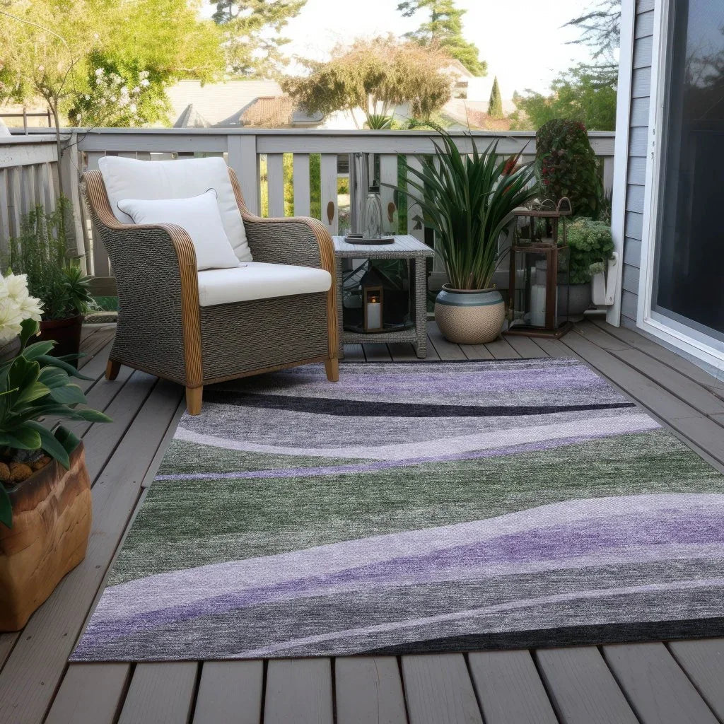 LOOMLAN Rugs Athena Green Washable Indoor-Outdoor Rug