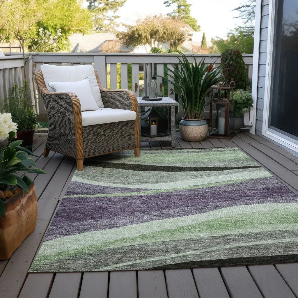 LOOMLAN Rugs Athena Purple Washable Indoor-Outdoor Rug