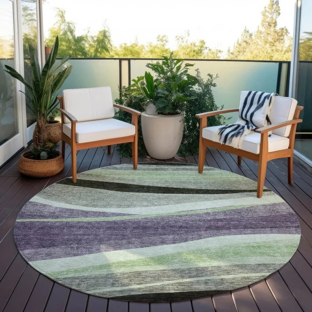 LOOMLAN Rugs Athena Purple Washable Indoor-Outdoor Rug