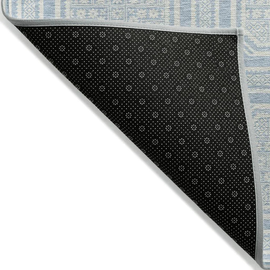 LOOMLAN Rugs Auralis Blue Washable Indoor-Outdoor Rug
